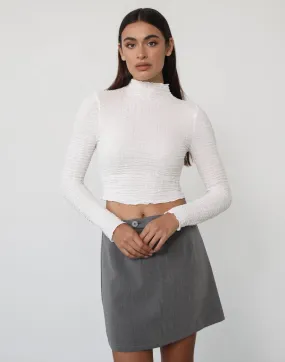 Jax Long Sleeve Top (White)