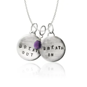 Jewelry for Stress: Breath In - Breath Out Necklace with Amethyst for Calming Emotions