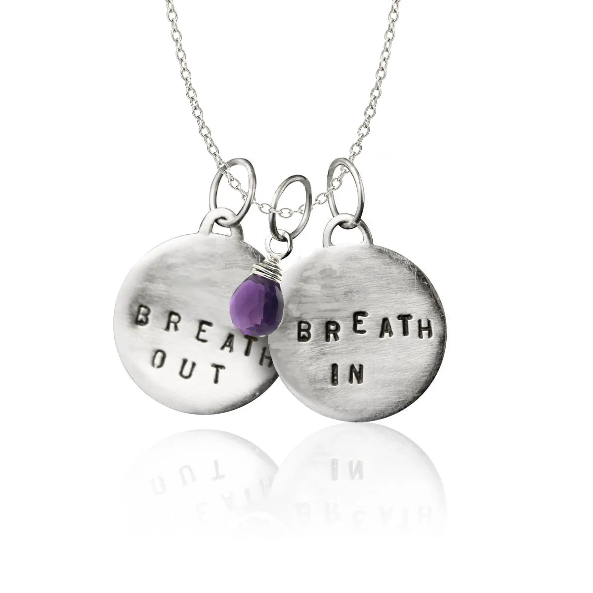 Jewelry for Stress: Breath In - Breath Out Necklace with Amethyst for Calming Emotions