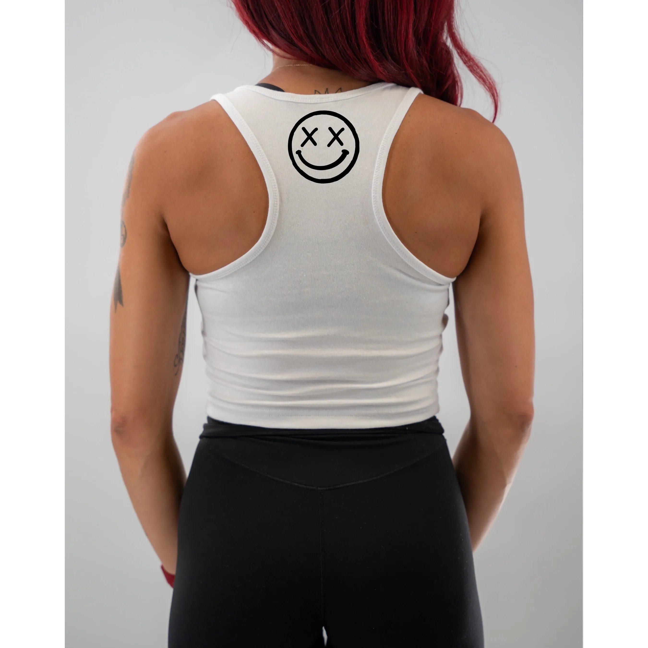 Ladies "Basic Skull" Racerback Crop Tank