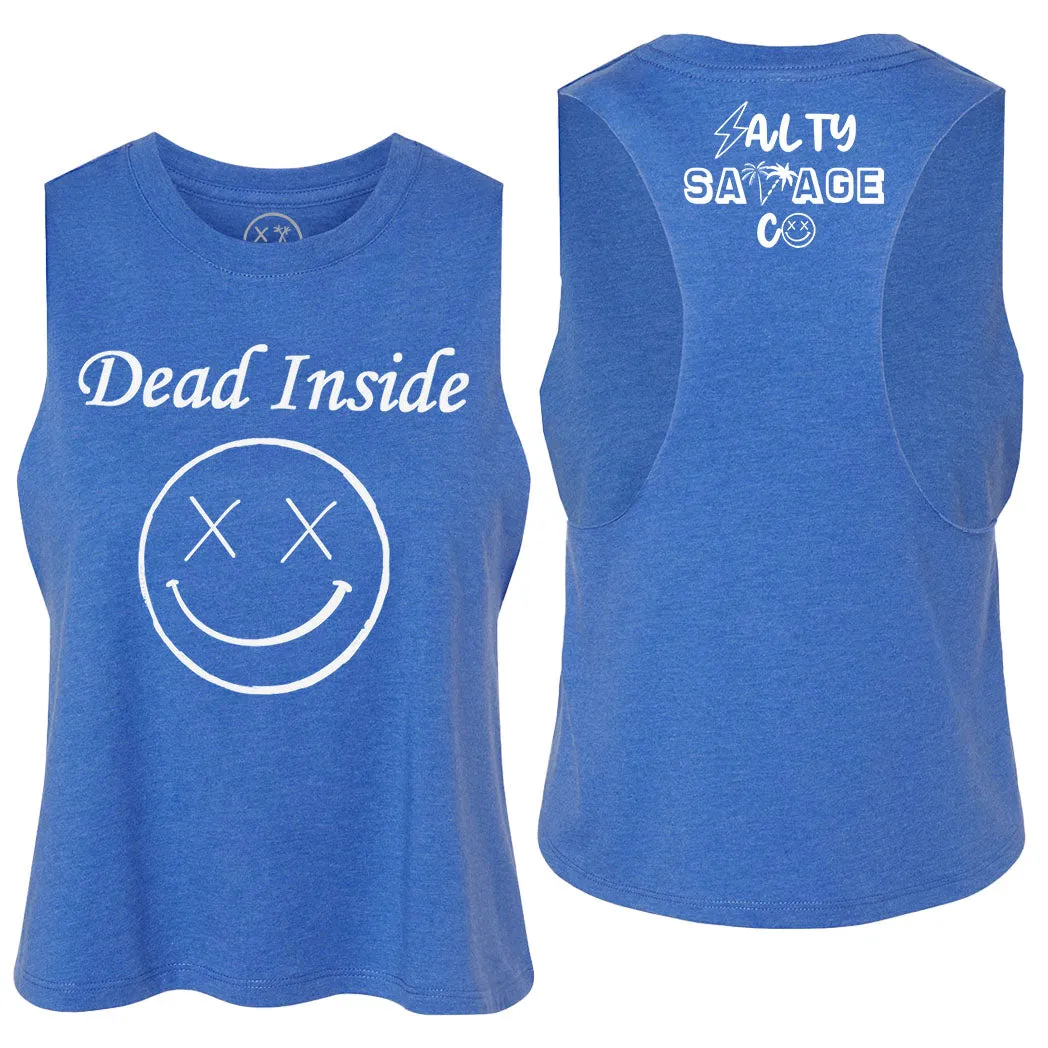 Ladies "Dead Inside" Flowy Racerback Crop Tank