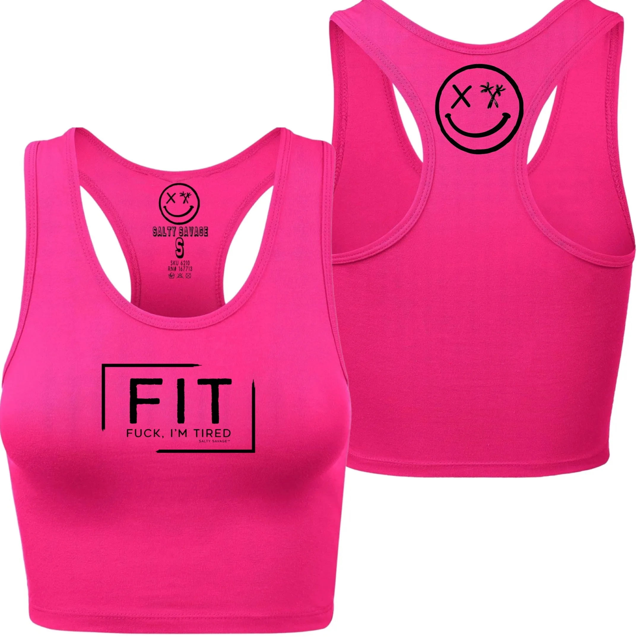 Ladies "FIT" Racerback Crop Tank | Micro