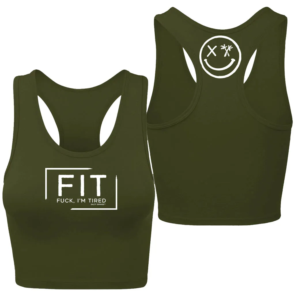 Ladies "FIT" Racerback Crop Tank | Micro