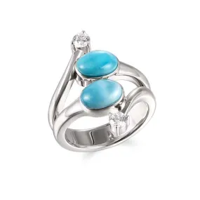 Larimar Mirrored Horizon Cocktail Ring