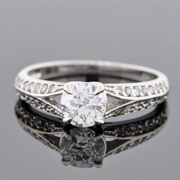 Late Art Deco 14kt Diamond Engagement Ring 0.54ct