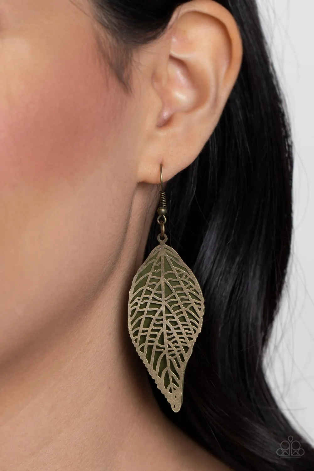 Leafy Luxury - Green Earring