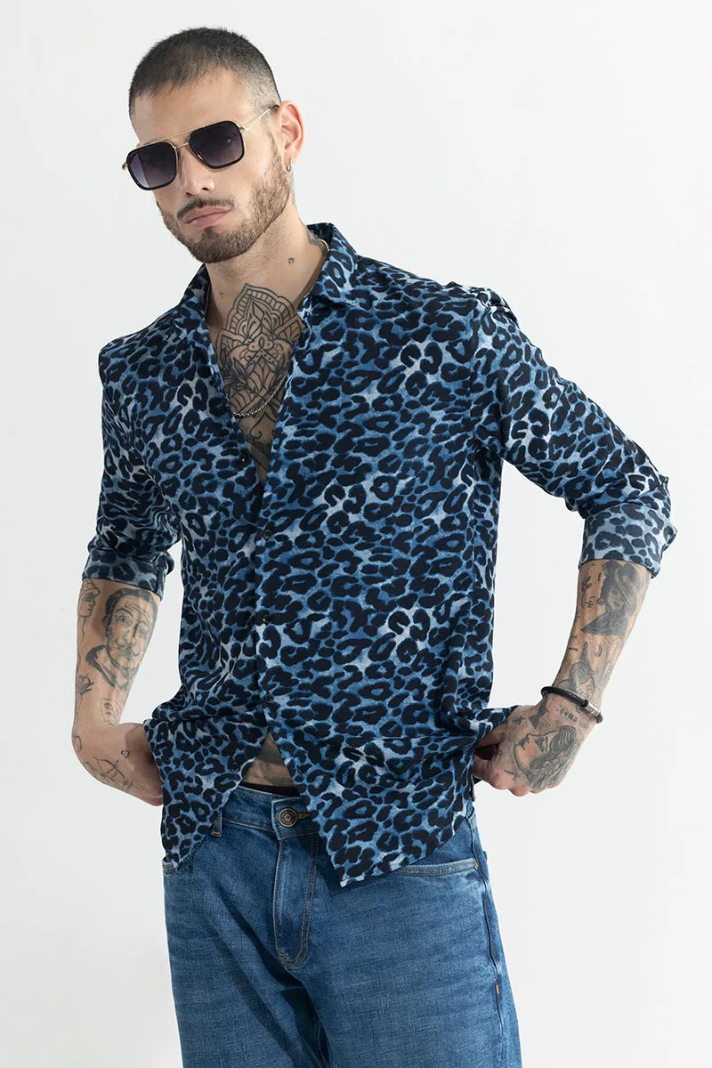 Leopardic Azure Blue Shirt