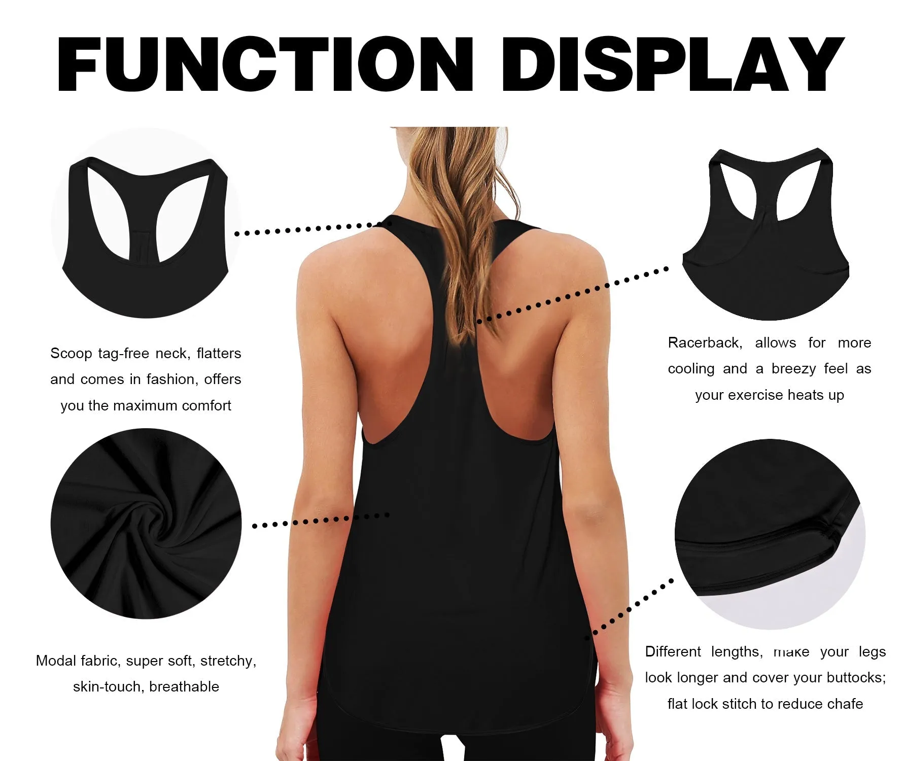 Loose Fit Racerback Tank Top black_yogastudio