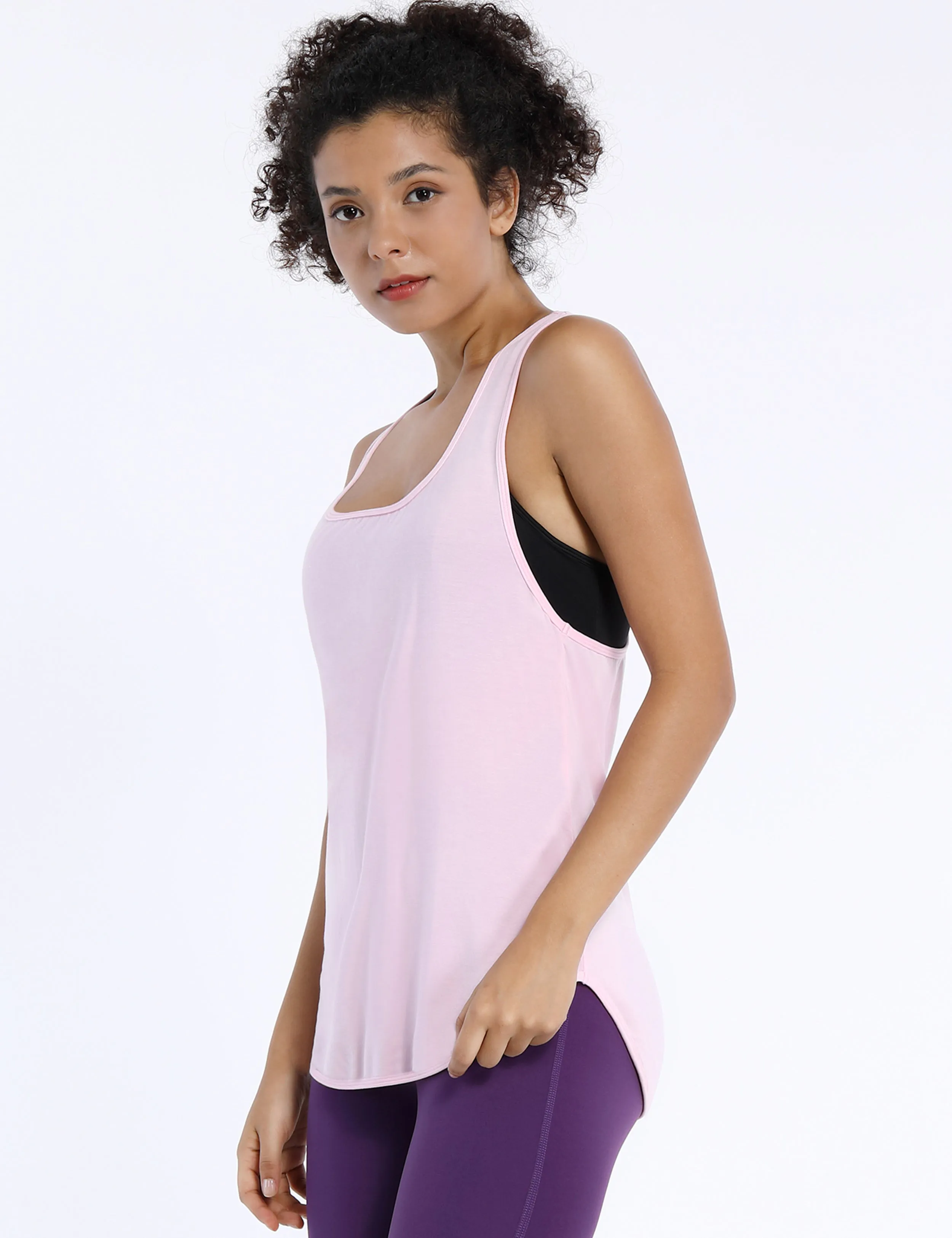 Loose Fit Racerback Tank Top lightpink