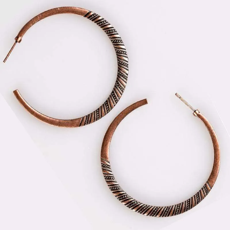 Lost Horizon Copper Hoop Earrings