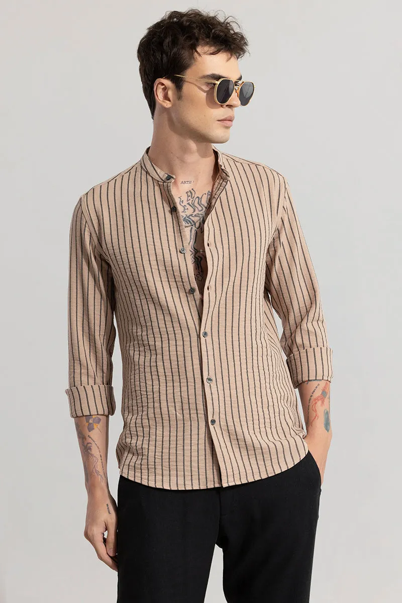 Mandarin Elegance Beige Shirt