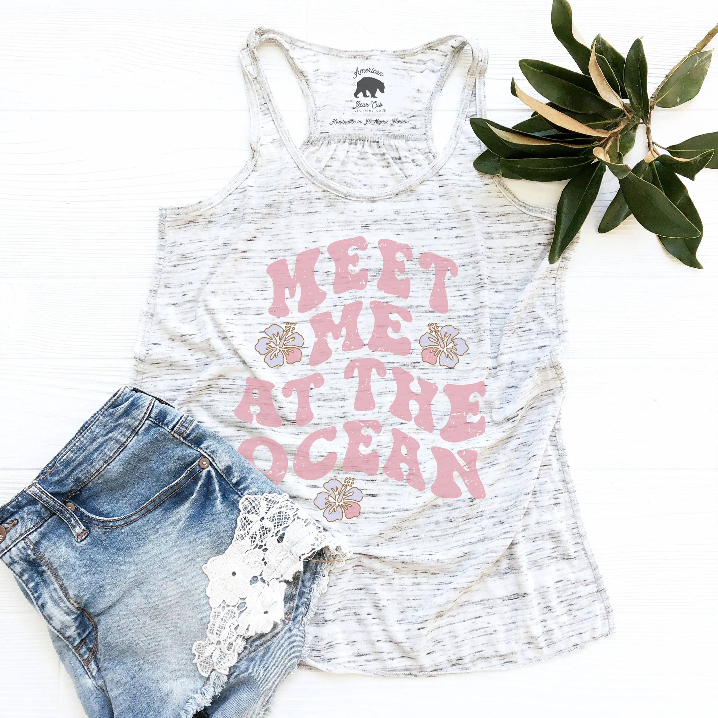 Meet Me At the Ocean flowy racerback tank top