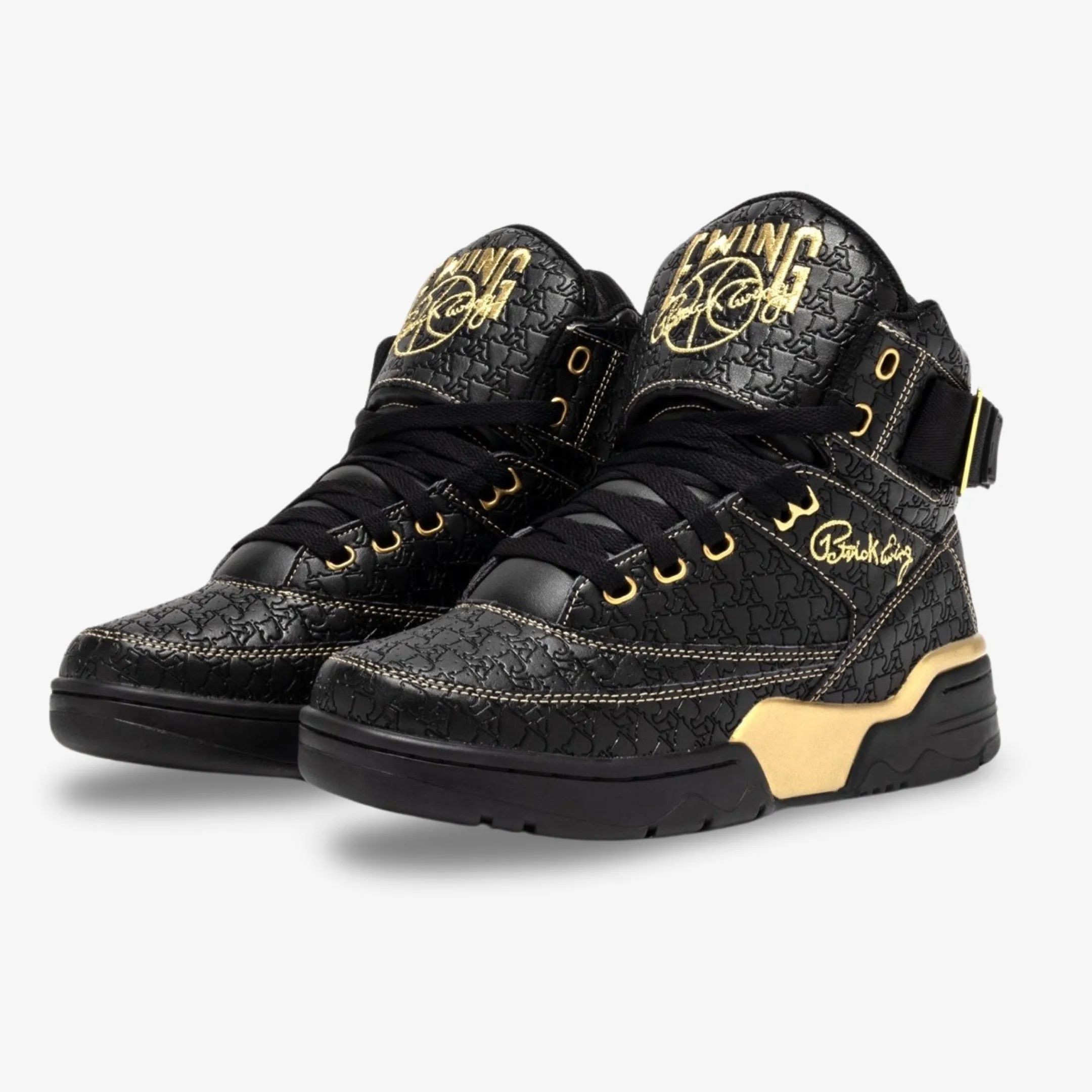 (Men's) Ewing Athletics x Rakim 33 Hi 'Hip-Hop 50th Anniversary' Black / Gold 1BM02398-040