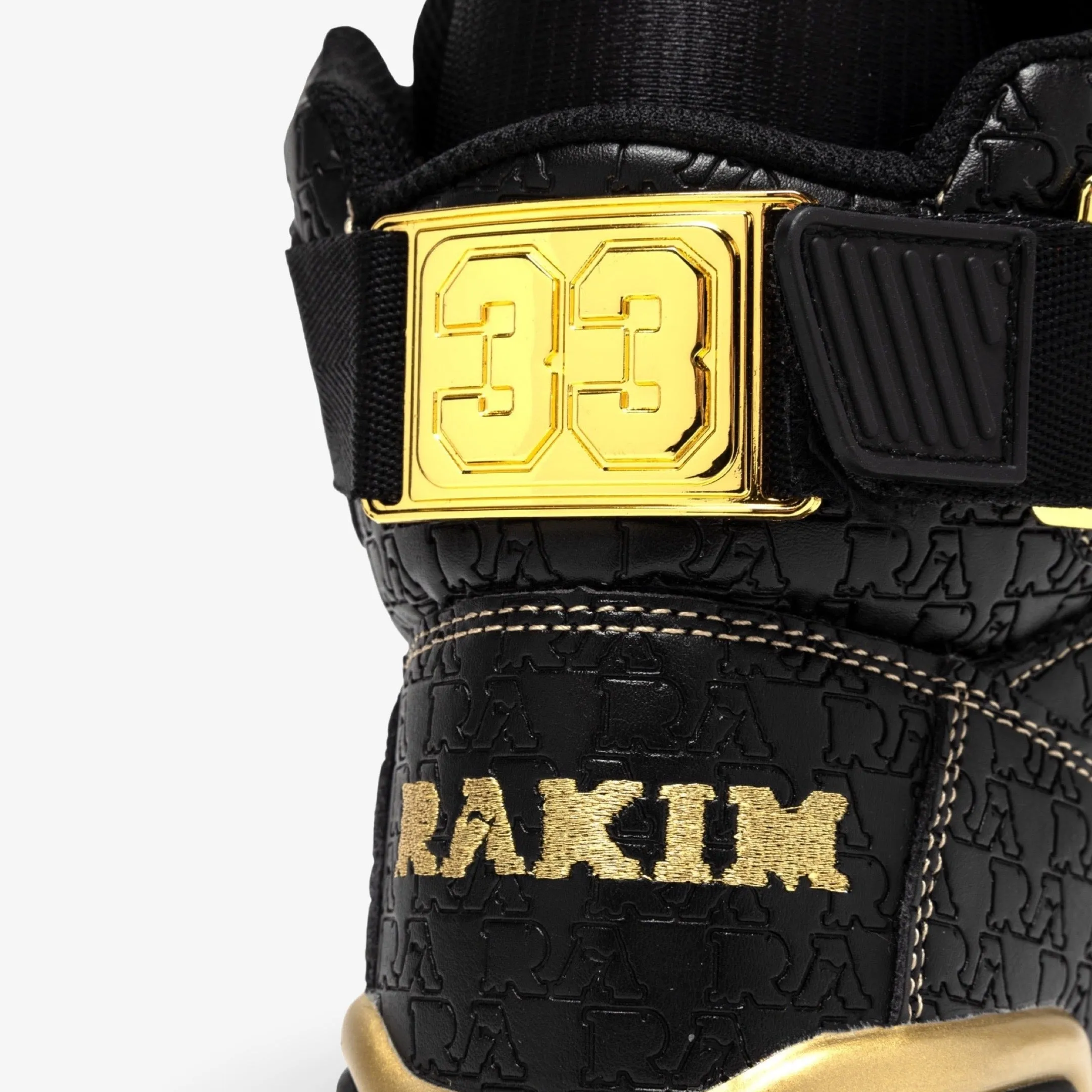 (Men's) Ewing Athletics x Rakim 33 Hi 'Hip-Hop 50th Anniversary' Black / Gold 1BM02398-040