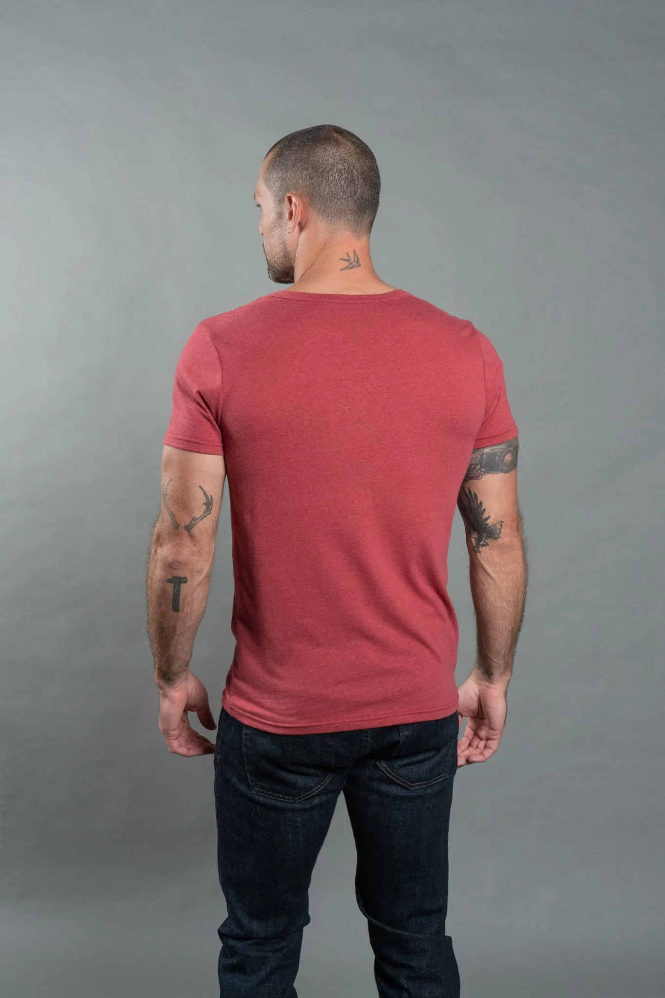 Men's Tri-Blend Cross V-Neck Tee