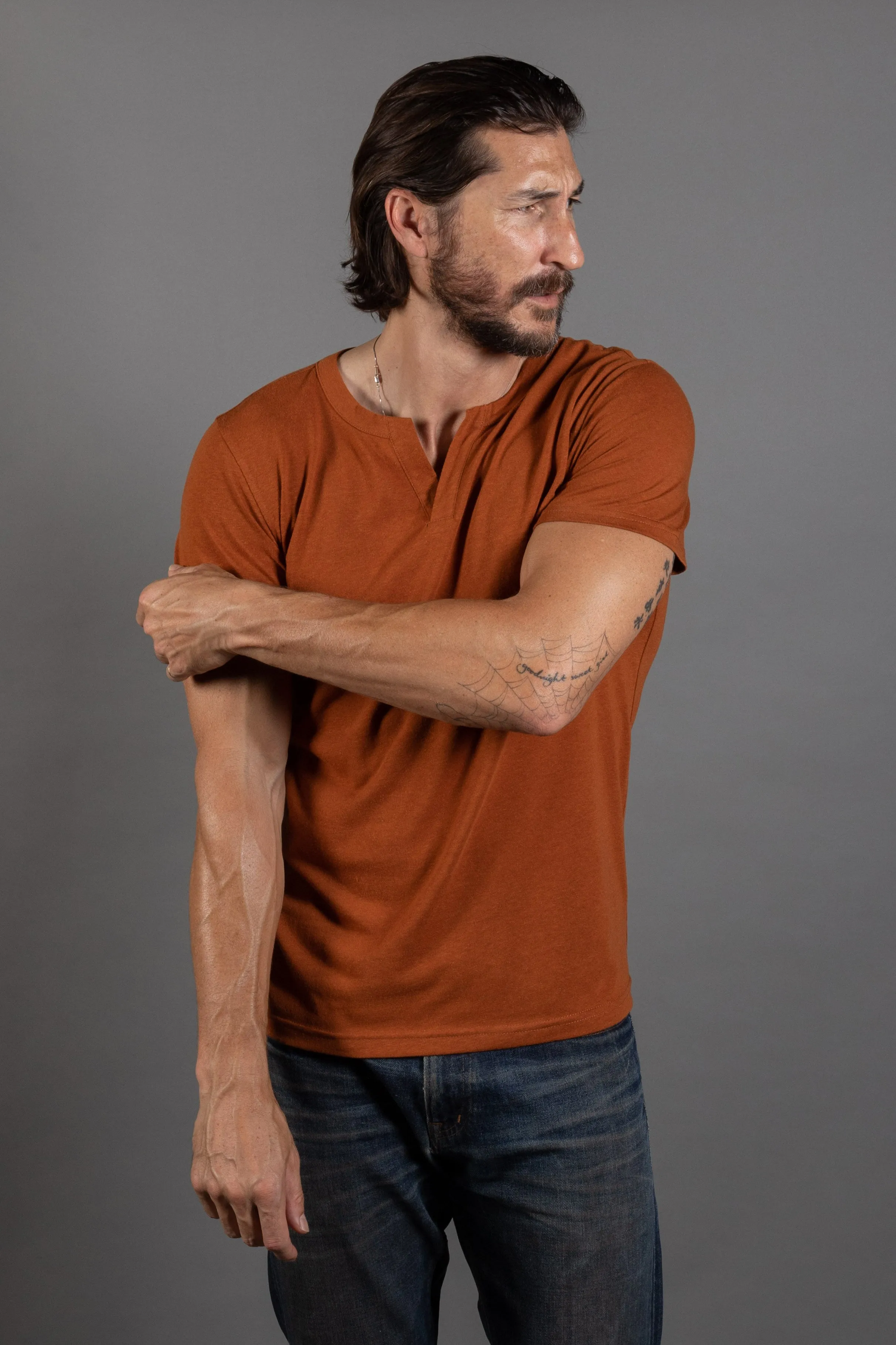 Men's Tri-Blend Cross V-Neck Tee