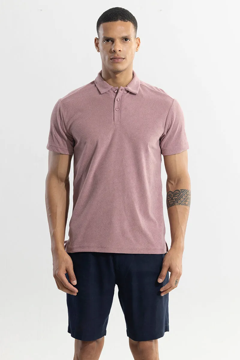 Micro Terry Mauve Polo T-Shirt