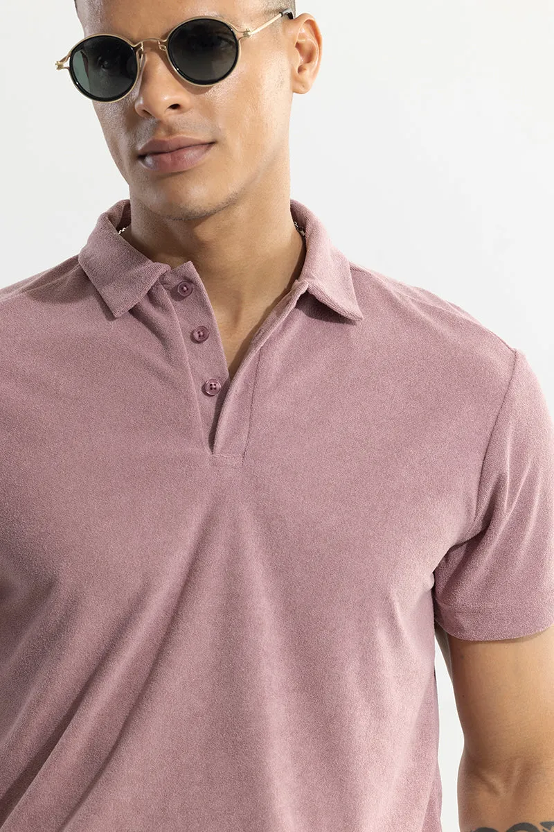 Micro Terry Mauve Polo T-Shirt