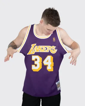 mitchell and ness lakers shaq swingman jersey