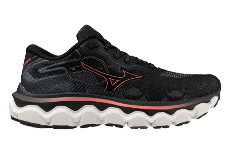 Mizuno Wave Horizon 7 (D Width) - Black Dubarry (Womens)