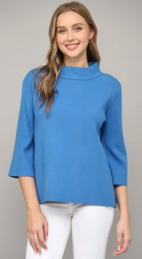 Mock Neck in French Blue