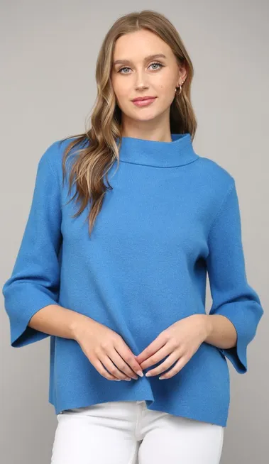 Mock Neck in French Blue