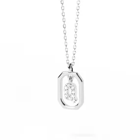 Moissanite Initial Q Dangle Pendant Necklace