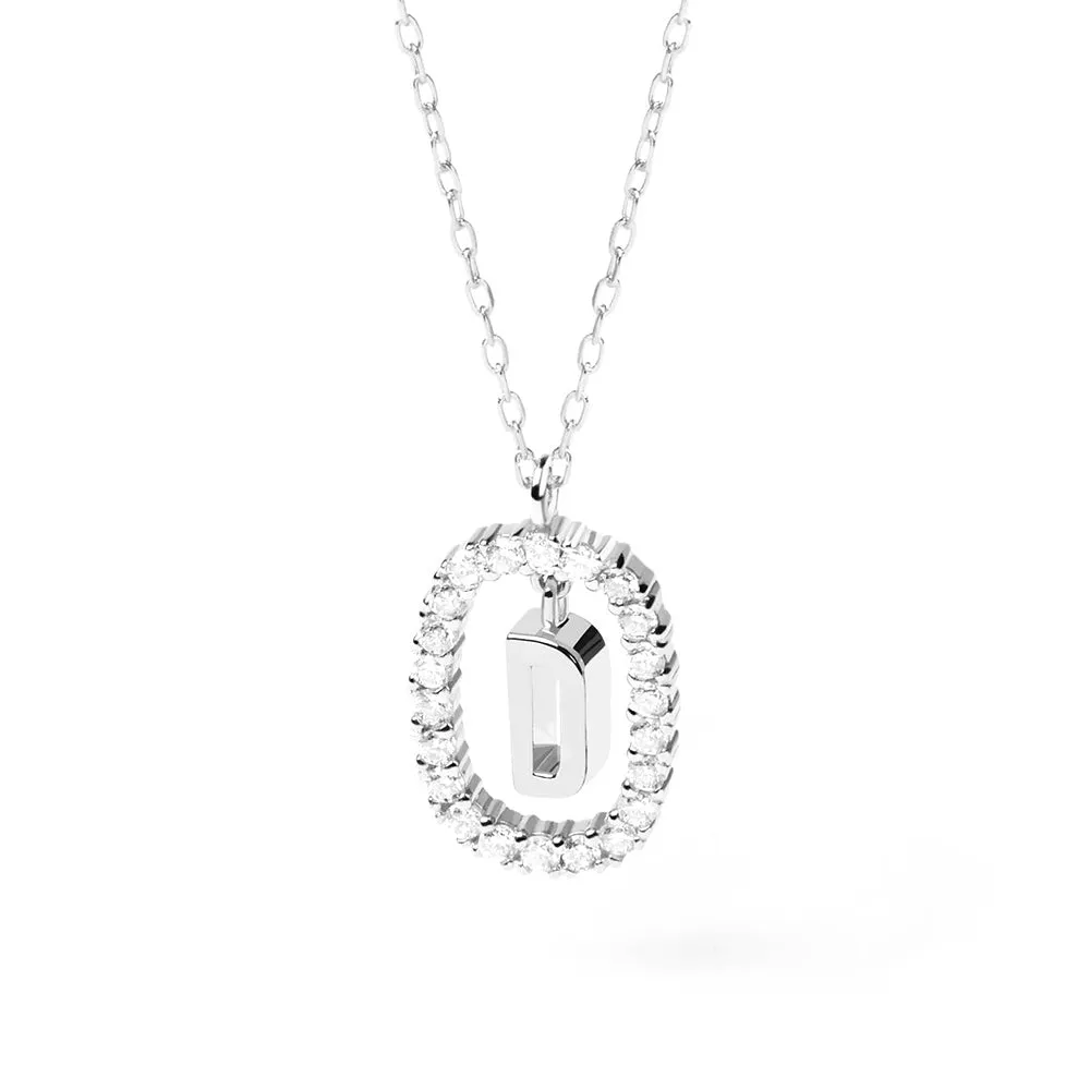 Moissanite Letter D Dangle Pendant Necklace