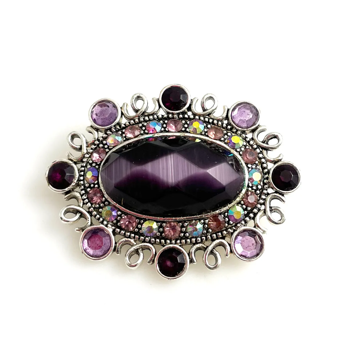 Monet Purple Rhinestone Brooch