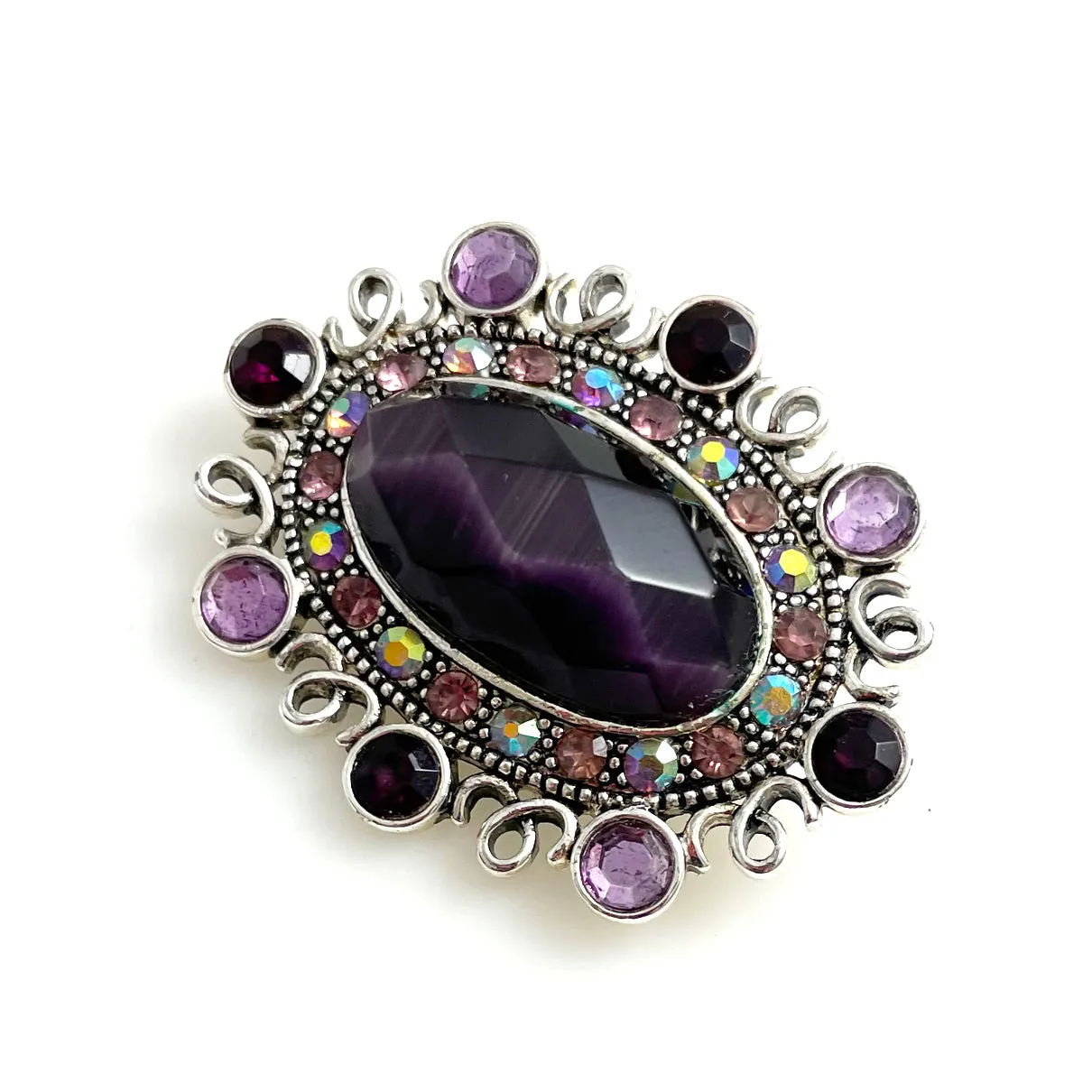 Monet Purple Rhinestone Brooch