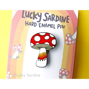 Mushroom Rainbow Enamel Pin