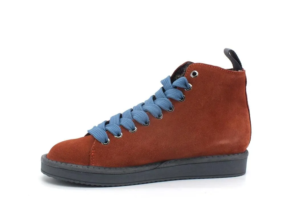 PAN CHIC Ankle Boot Suede Sneaker Pelo Brick Azure P01W1400200006