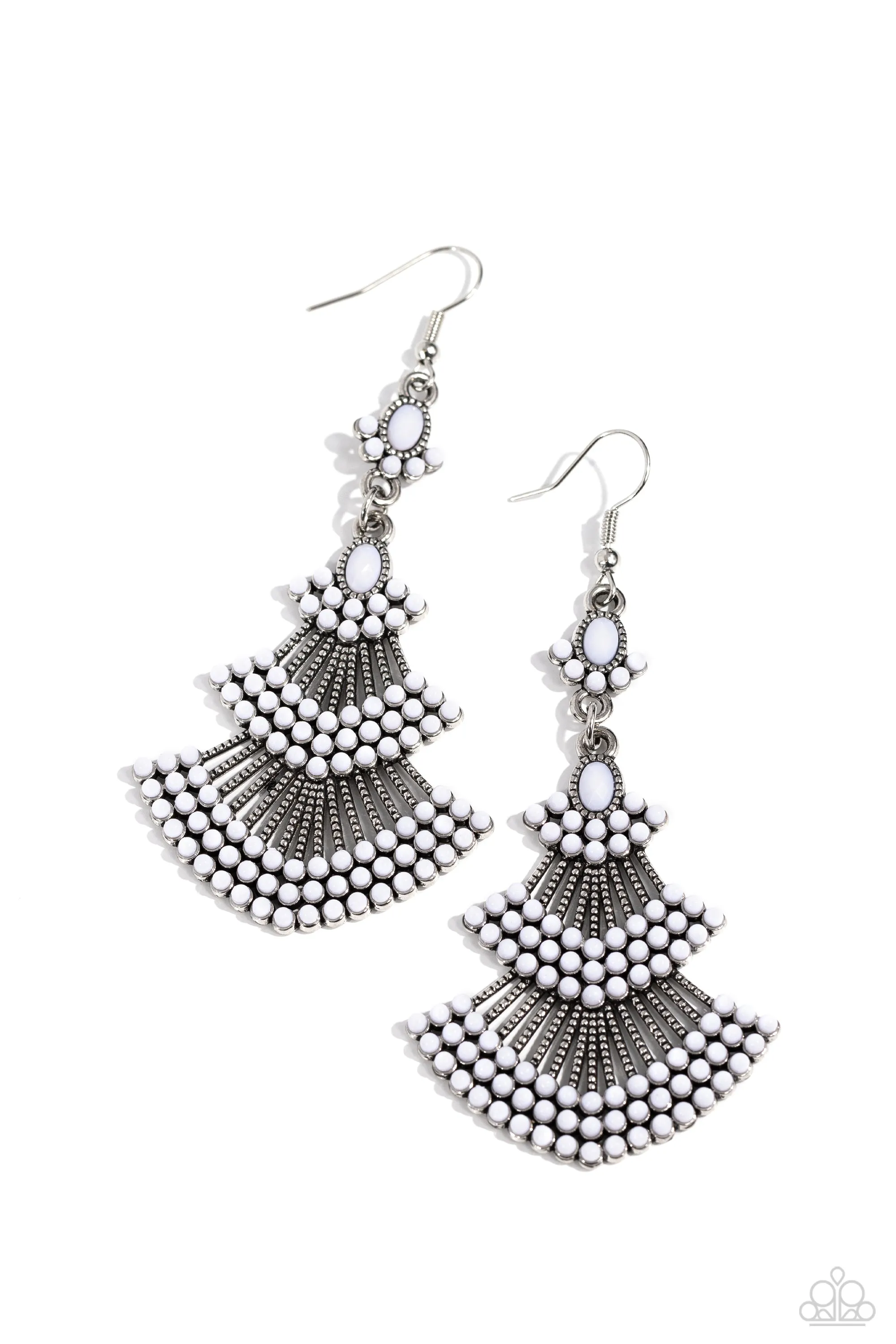 Paparazzi Eastern Expression White Earrings