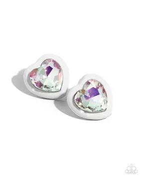 Paparazzi Heartfelt Haute White Post Earrings