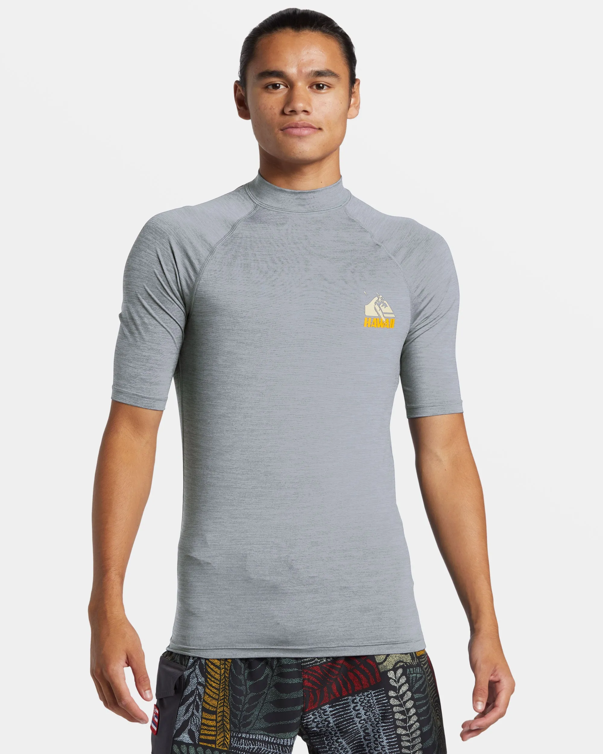 Petroglyph UPF50 Short Sleeve Rashguard - Quarry Heather