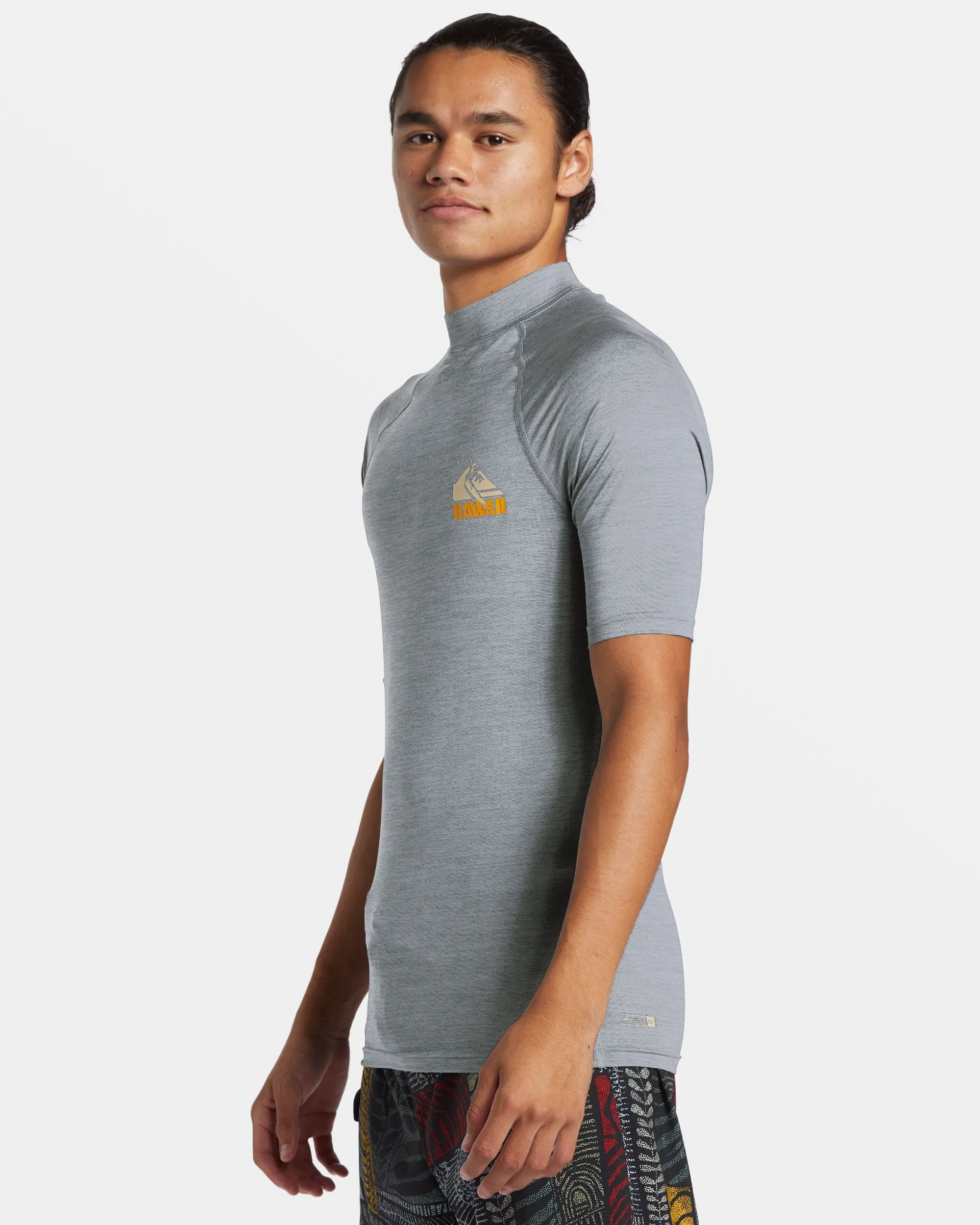 Petroglyph UPF50 Short Sleeve Rashguard - Quarry Heather