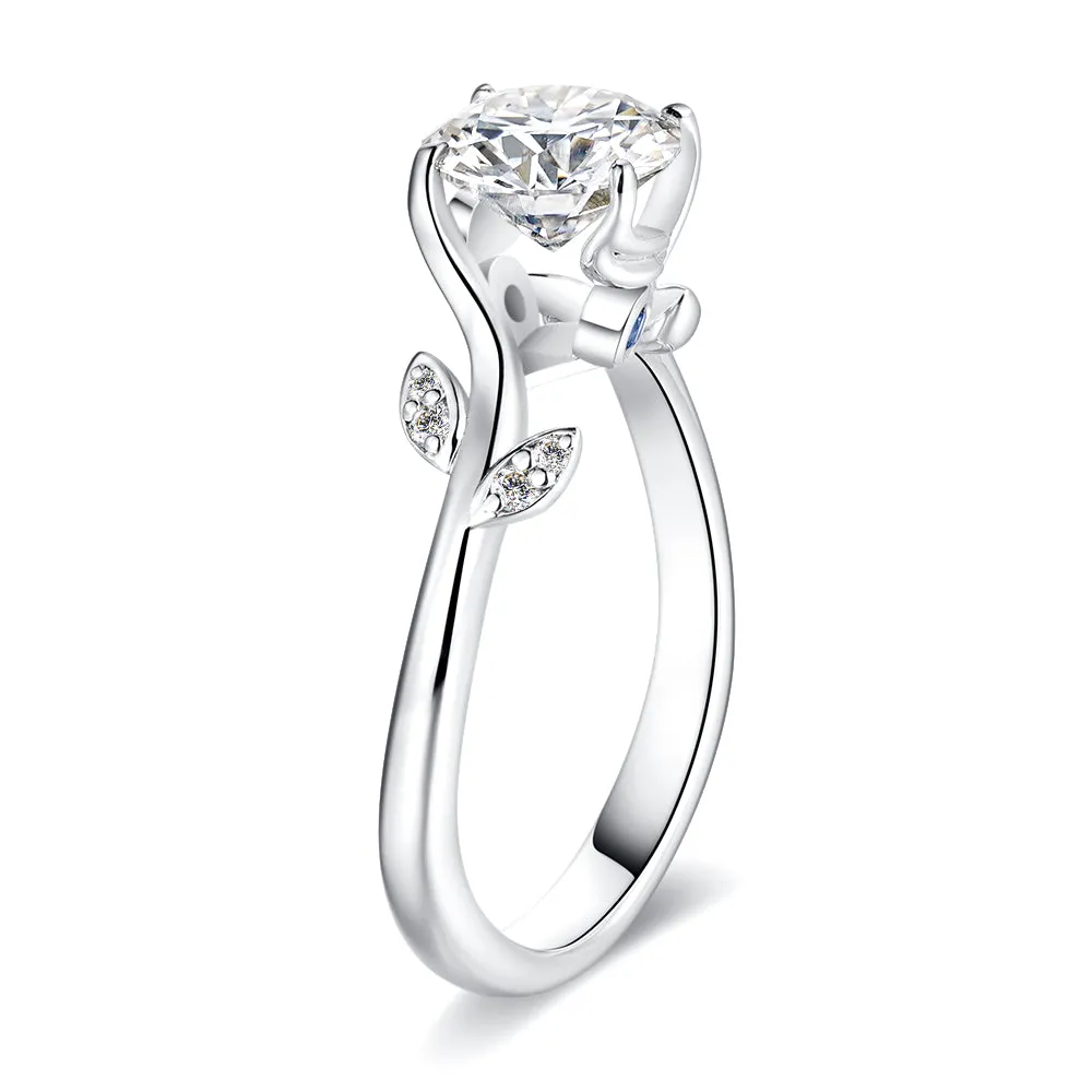 "Leafy Promise Green Protector" Moissanite Engagement Ring