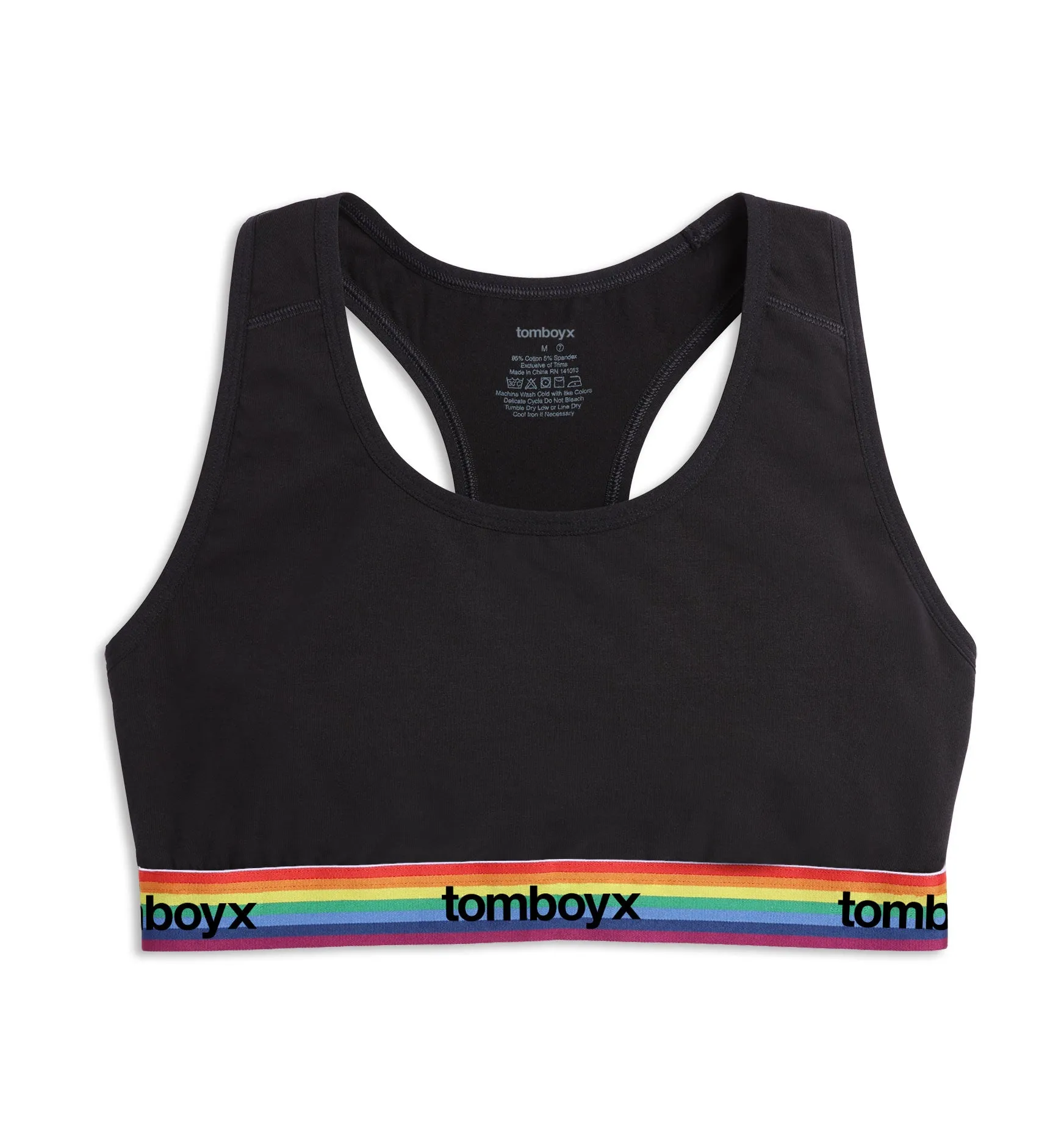 Racerback Soft Bra - Black Rainbow Logo