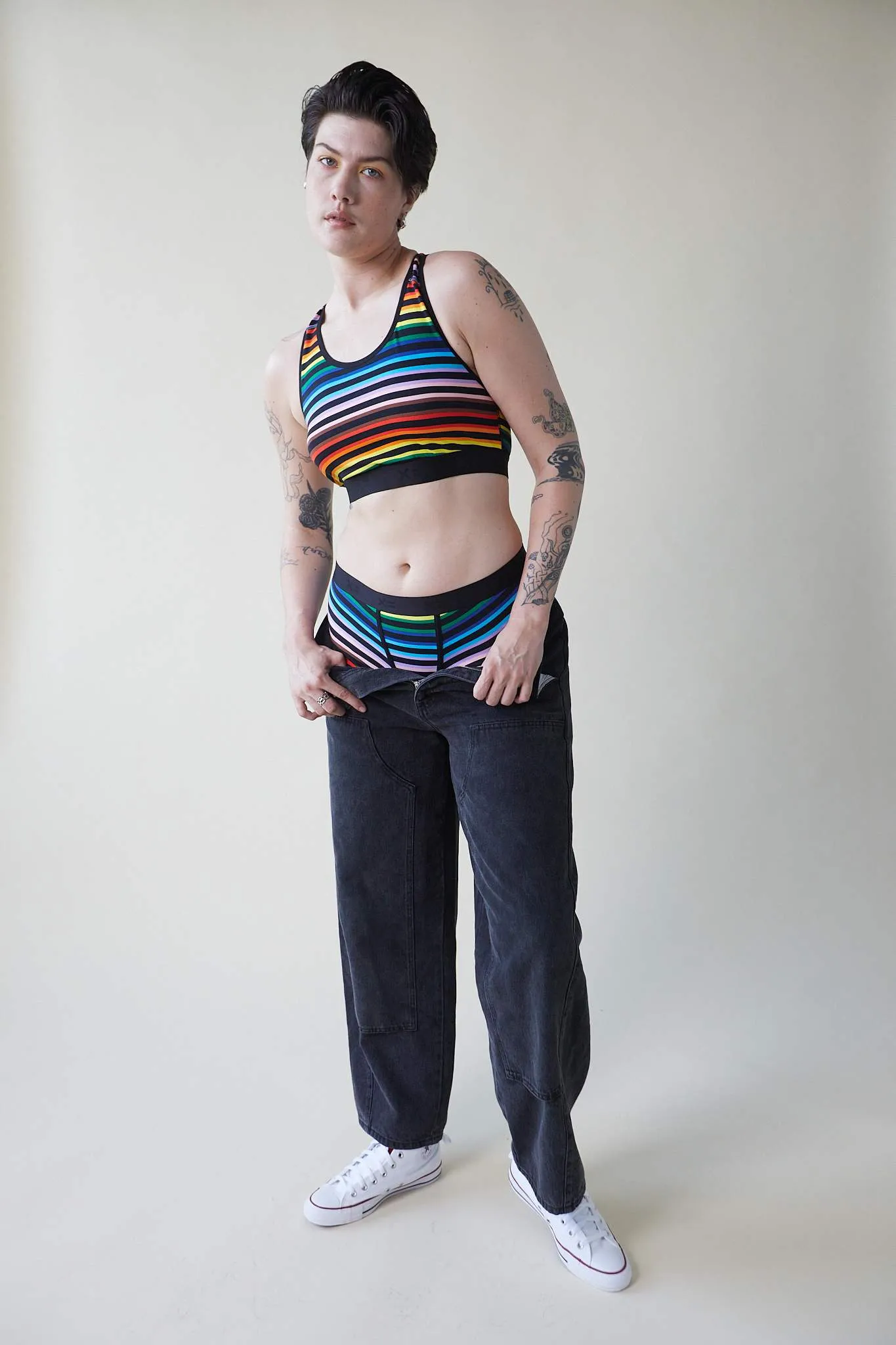 Racerback Soft Bra - Progress Pride Stripes