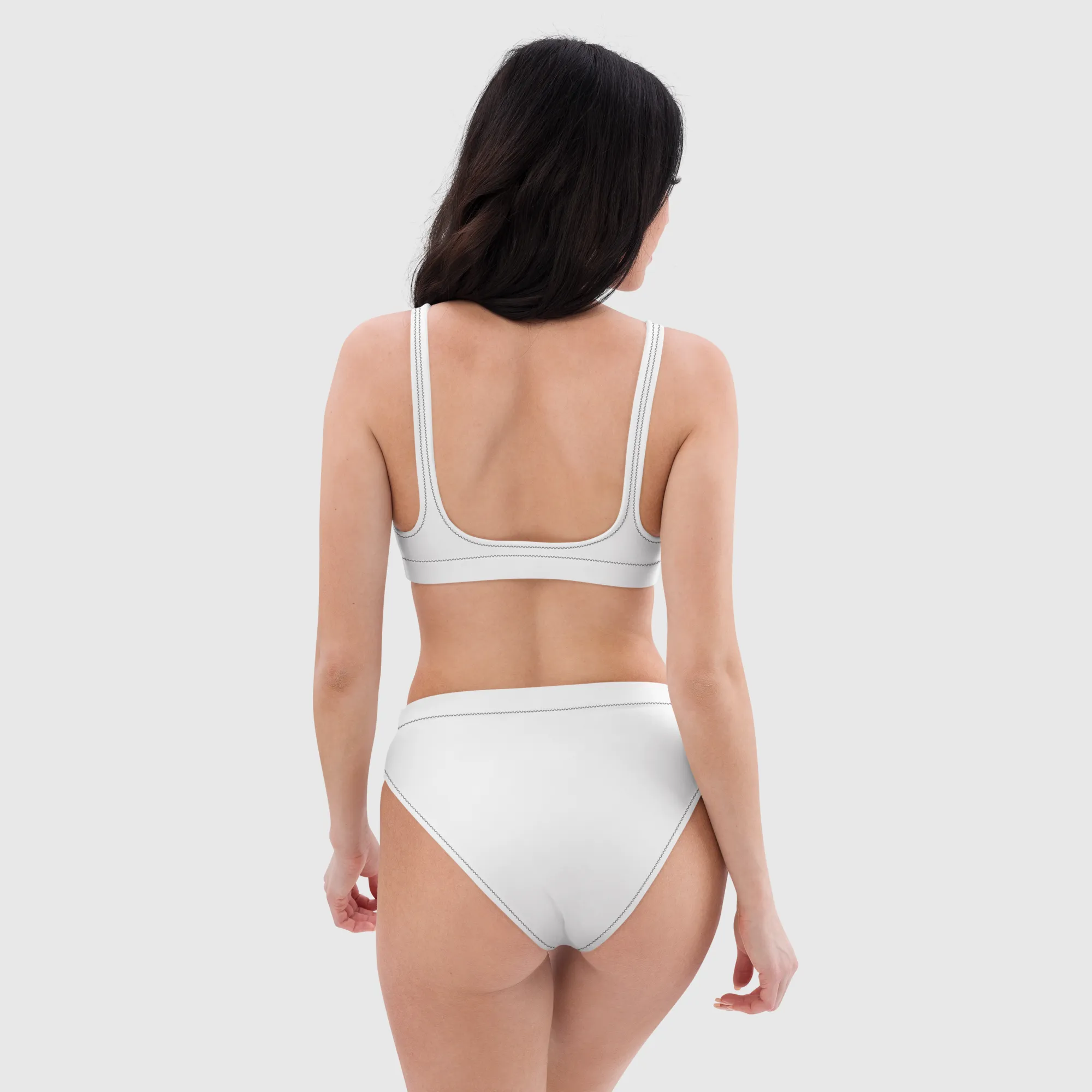 Recycled high-waisted bikini - White