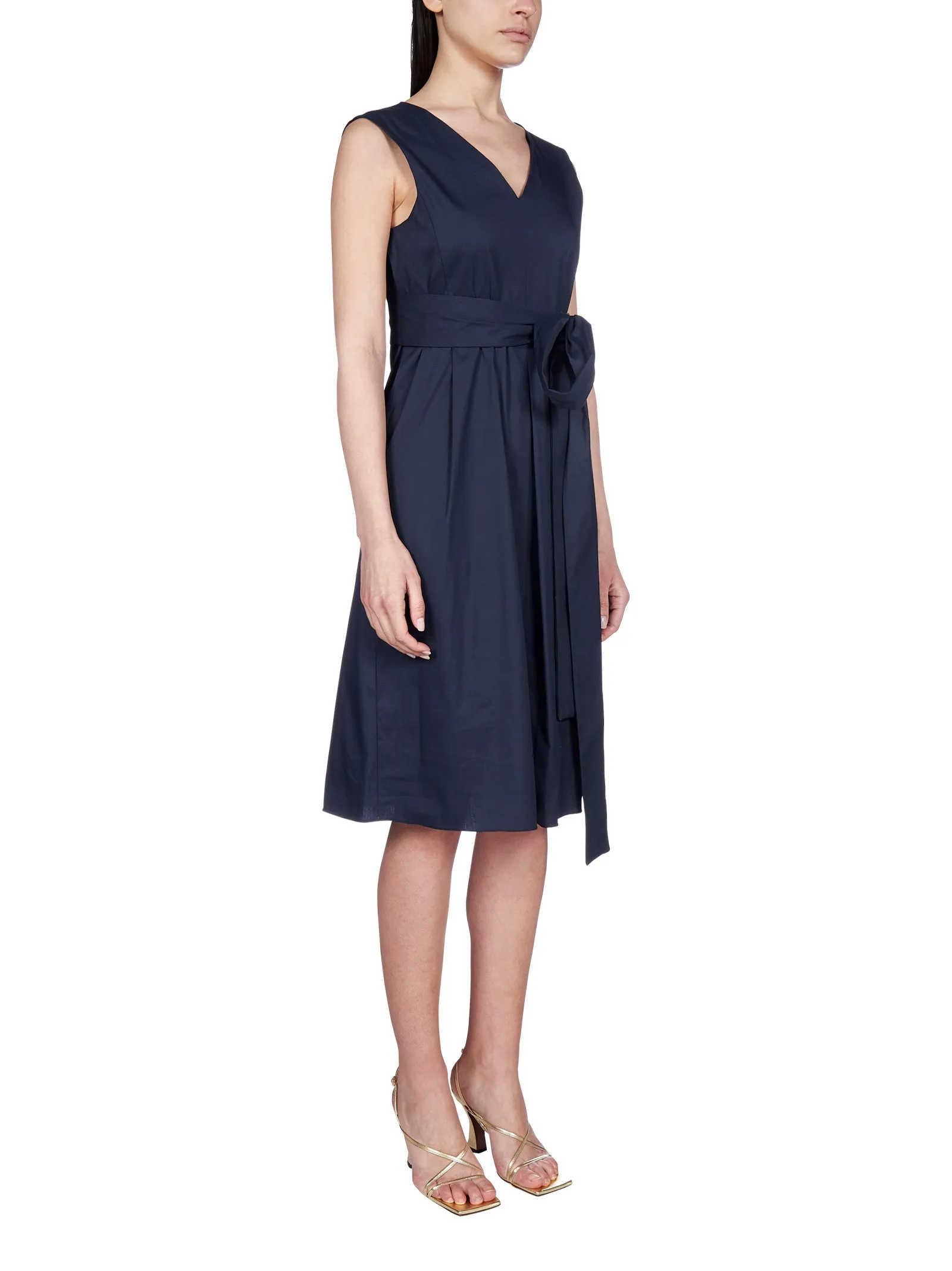 'S Max Mara Sleeveless Belted Dress