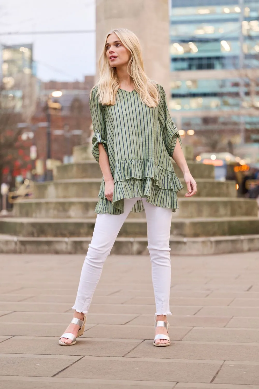 Saloos Double Frill Hem Tunic Top