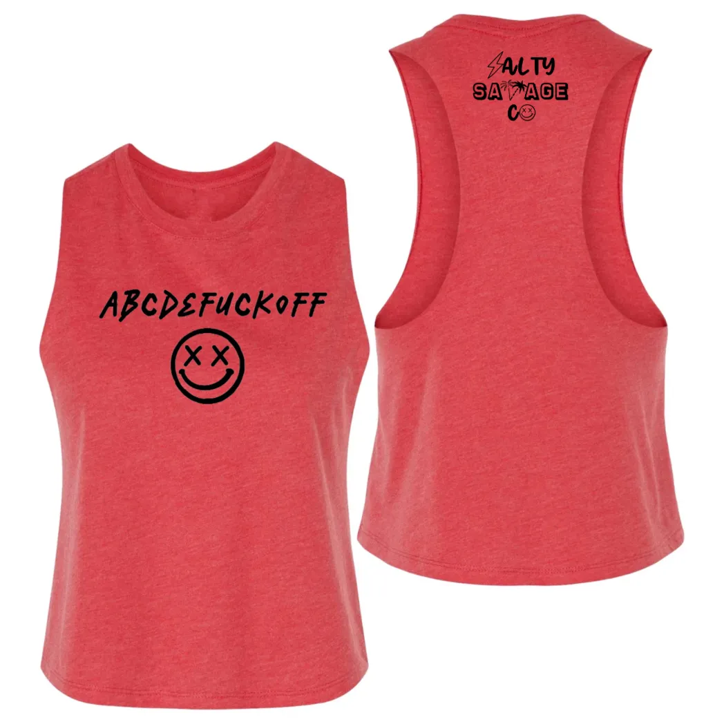 Salty Savage Ladies "ABC" Flowy Racerback Crop Tank