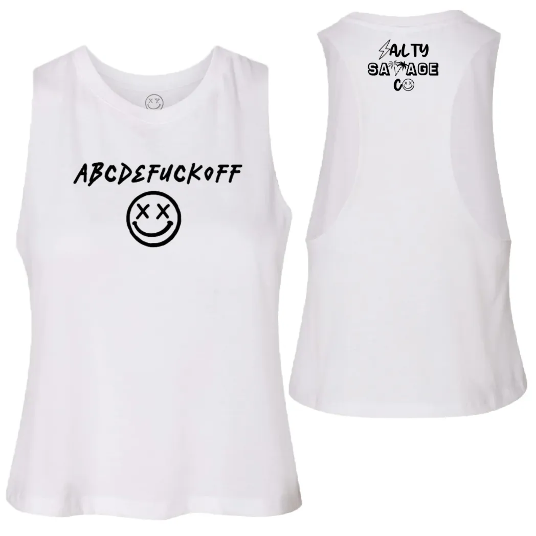 Salty Savage Ladies "ABC" Flowy Racerback Crop Tank