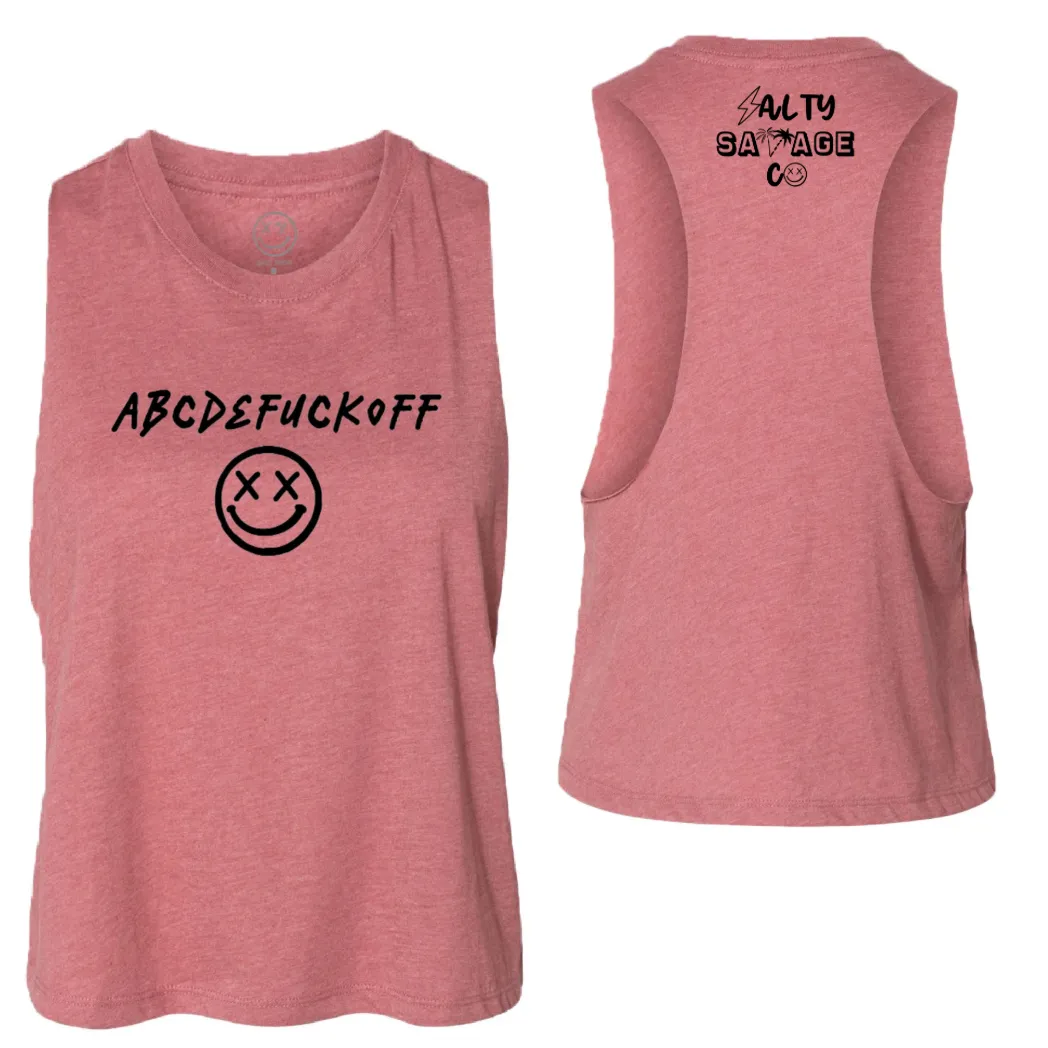 Salty Savage Ladies "ABC" Flowy Racerback Crop Tank