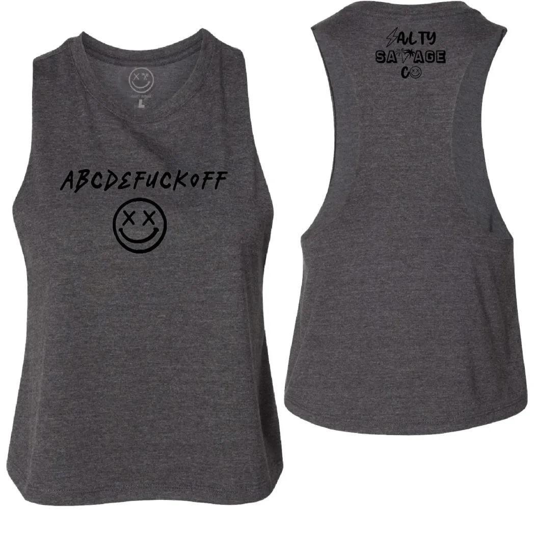 Salty Savage Ladies "ABC" Flowy Racerback Crop Tank