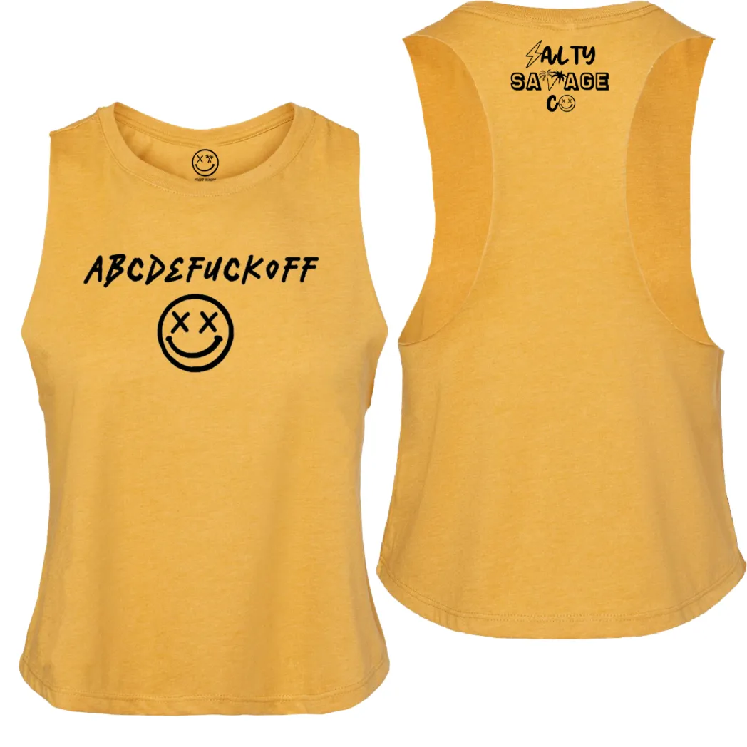 Salty Savage Ladies "ABC" Flowy Racerback Crop Tank