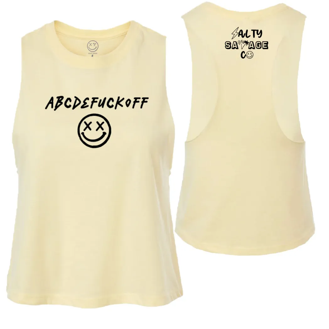 Salty Savage Ladies "ABC" Flowy Racerback Crop Tank