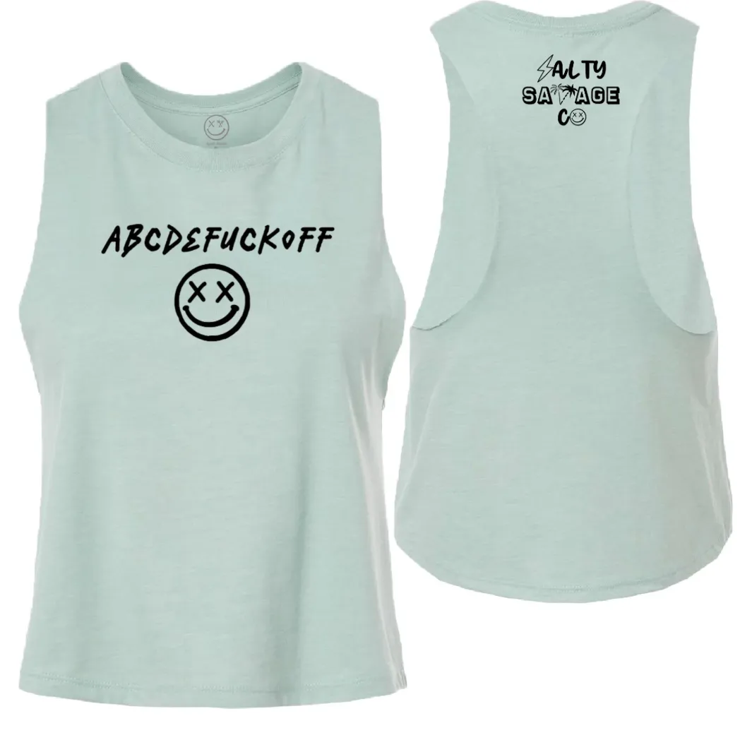 Salty Savage Ladies "ABC" Flowy Racerback Crop Tank