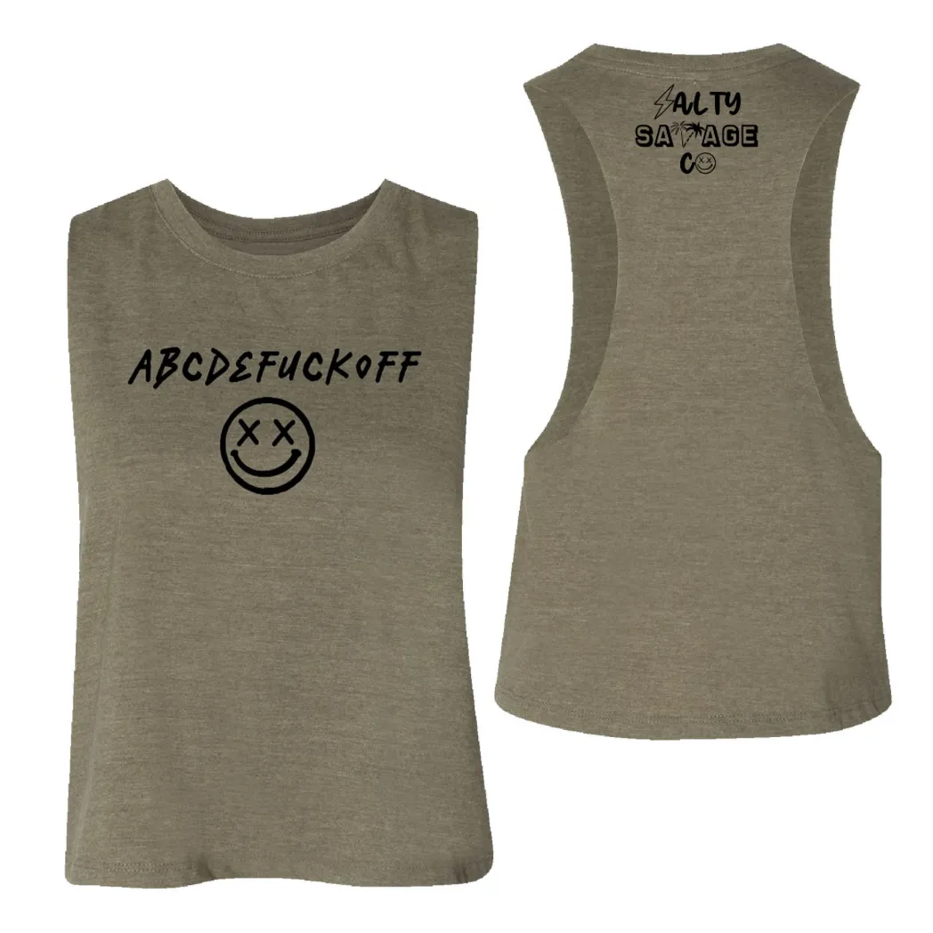 Salty Savage Ladies "ABC" Flowy Racerback Crop Tank